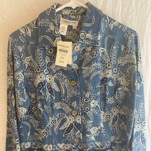 Cold Water Creek Women's Batik Border Jacket Size PXS